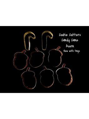 Set of 8 Brand New Holiday Cookie Cutters: Acorn & Candy Cane Designs New